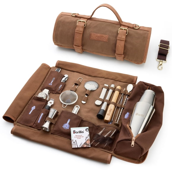 Set Bartender Kit Bag Barillio con coctelera, 17 unidades