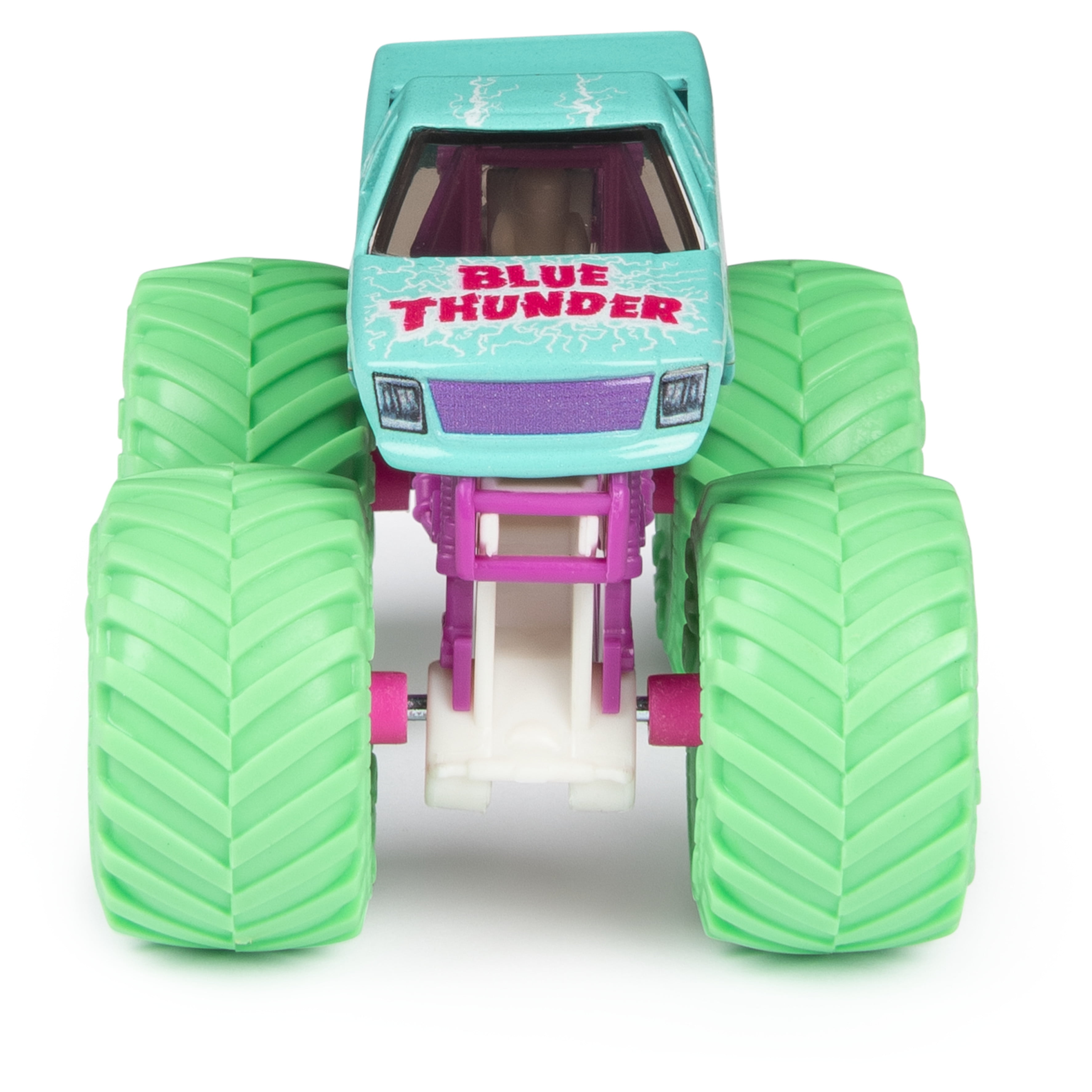 Monster Jam, 2-Pack Neon 1:64 Nitro Monster Trucks, Blue Thunder Vs. Dragon
