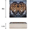 thumbnail image 3 of FMSHPON Lion Set of 6 Coaster for Drinks, Absorbent Ceramic Stone Coasters Cup Mat with Cork Base for Home Kitchen Room Coffee Table Bar Decor, 3 of 4