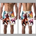 thumbnail image 3 of luoweisi Men's Beach Shorts Quick Dry Swim Trunks with Mesh Lining Horse S, 3 of 5