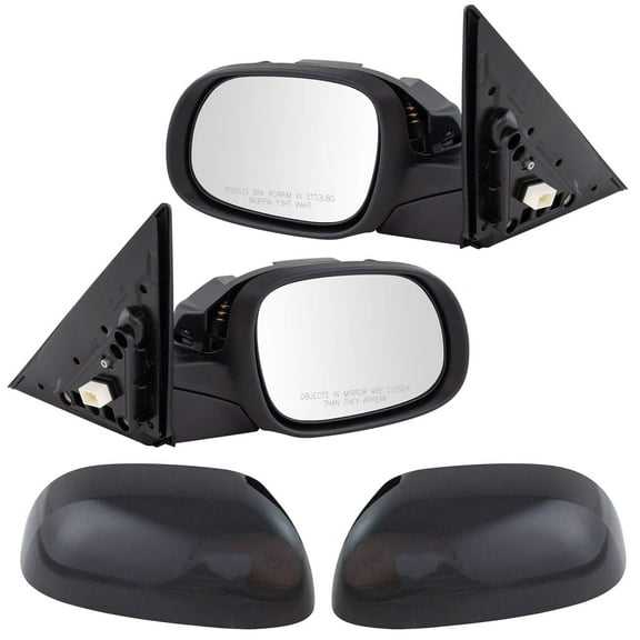 TRQ Mirror Power Smooth Black Pair Set of 2 for Kia Soul New MRA09025