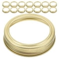 thumbnail image 1 of Shisuyan 24 Pcs Anneaux de Mise en Conserve en Fer-Blanc de Type Séparé Bandes d'Étanchéité Dorées pour le Rangement des Aliments Bandes de Couvercle de Pot Réutilisables pour la Mise en Conserve à la Maison Organisation de Cuisine et Rangement Décoratif 70 mm, 1 of 8