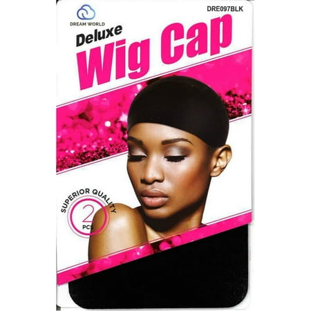 6 Pack - Dream Deluxe Wig Cap, Superior Quality, Black 2 ea