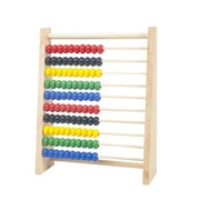 Colorful Abacus Beads Counting Toy 10 Rows Abacus Learn Math, with 100 Beads Counting Kids Counting Toy for Preschool Toddlers S Wood Color