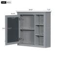 thumbnail image 6 of Gzxs Mirror Cabinet, Bathroom Wall Mounted Storage Cabinet, Medicine Cabinet with 3 Open Shelves, 29.92"W x 7.32"D x 28"H, Gray, 6 of 9