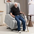 thumbnail image 2 of HOMCOM Fauteuil Inclinable Électrique, Fauteuil Inclinable avec Télécommande, Gris Clair, 2 of 10