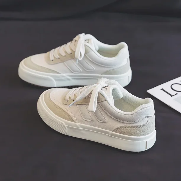 Zapatos de lona de suela gruesa roja para mujer, zapatos de ocio a la moda, zapatos simples con cordones de aumento de altura, Otoño, nuevo estilo