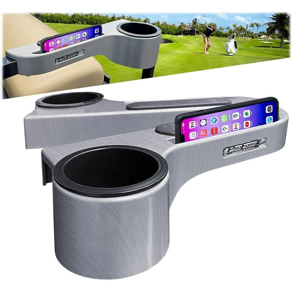 Titanium Golf Cart Armrest for Golf Cart Rear Seat Kit with Cup Holder and Golf Cart Phone Holder