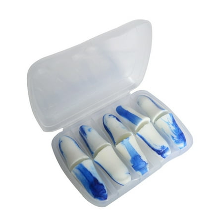 5 Pairs Soft Earplugs Uncorded Ear Plugs Noise Cancelling Ear Plugs Anti-Noise Ear Protectors with Storage