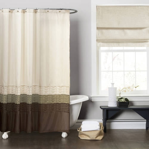 Lush Decor Mia Green/Brown Shower Curtain 72x72
