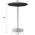 thumbnail image 3 of Homall Bistro Pub Table Round Bar Height Cocktail Table Metal Base MDF Top Obsidian Table with Black Leg 23.8-Inch Top, 39.5-Inch Height, Black/Silver, 3 of 7