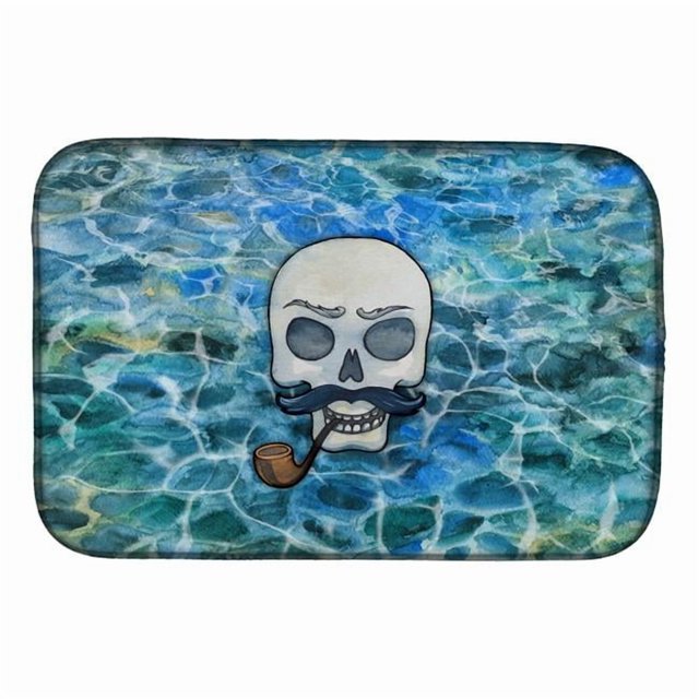 Carolines Treasures BB5345DDM Skeleton Skull Pirate Dish Drying Mat
