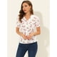 thumbnail image 2 of INSPIRE CHIC Camisa Floral Semitransparente Con Cuello Peter Pan Para Mujer Blanco-Rosa XL, 2 of 5