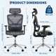 thumbnail image 5 of Yeshouse Silla de oficina ergonómica de malla con respaldo alto, soporte lumbar ajustable y ruedas giratorias de 360°, cómoda y transpirable para oficina en casa, 5 of 7
