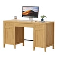 thumbnail image 5 of Joyyskill 52" Executive Desk with Storage Drawer, Farmhouse Home Office Desk with Storage Cabinet Wood Computer Writing Desk, Natural Oak, 5 of 7