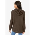 thumbnail image 2 of Roaman's Women's Plus Size Thermal Waffle Hoodie Zip Up Cardigan Jacket, 2 of 5