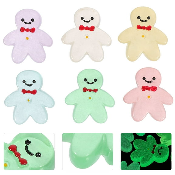 PAMINGONO 30Pcs Gingerbread Man Mini Resin Figures for Flower Pot Decorations and Mini Garden Themes