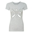 thumbnail image 2 of Wild Bobby, Lake Cross Paddles, Women Slim Fit Junior Tee, Heather Grey, Small, 2 of 4