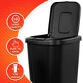 thumbnail image 2 of DreamyTrendy 13 Gallon Kitchen Trash Can with Lid, Heavy-Duty Plastic Garbage Bin, Odor-Proof & Leak-Proof Design for Home, Office, or Bathroom Black, 2 of 9