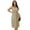 Tan, variant on Women's Striped Round Neck Sleeveless Midi Tank Dress with Tied Stretch Not Lined Bodice 95% Polyester 5% Elastane