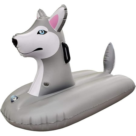 Sled Husky Snow Tube Inflatable 38 inches Long One Person snow and water Rider for Kids by Jet Creations FUN-HUSKYM