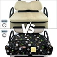 thumbnail image 5 of Xoenoiee Black Golf Print Golf Cart Seat Covers, Golf Cart Seat Towel Blanket with 4 Front Pockets & Nonskid Bottom Fits for EZGO and More 2 Person Seats Golf Carts, 5 of 7