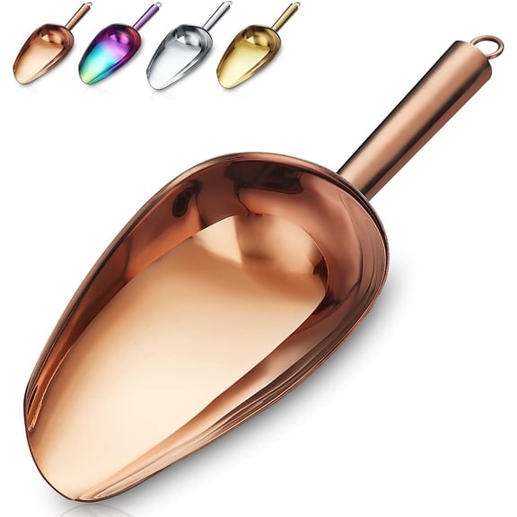 Copper Ice Scoop, Fashion Ice Cream Scoop, Premium Stainless Steel Cookie Scoop, Dog Food Scoop, Sturdy Flour Scoop, Utility Candy Scoop, Dishwasher Safe