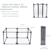 Front Row Foldable Playpen for Cats & Dogs Indoor Dog Kennel Pet House, Charcoal