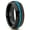 Black, variant on Mens Goldtone Tungsten Wedding Band Engagement Ring Koa Wood Crushed Turquoise 8mm