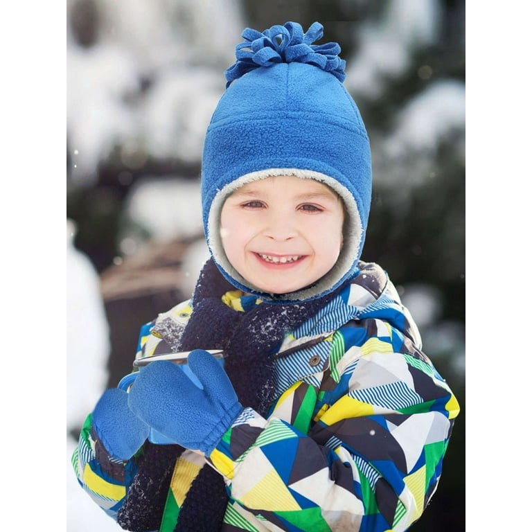 Spencer Baby Toddler Winter Hat and Glove Set Sherpa Lined Warm