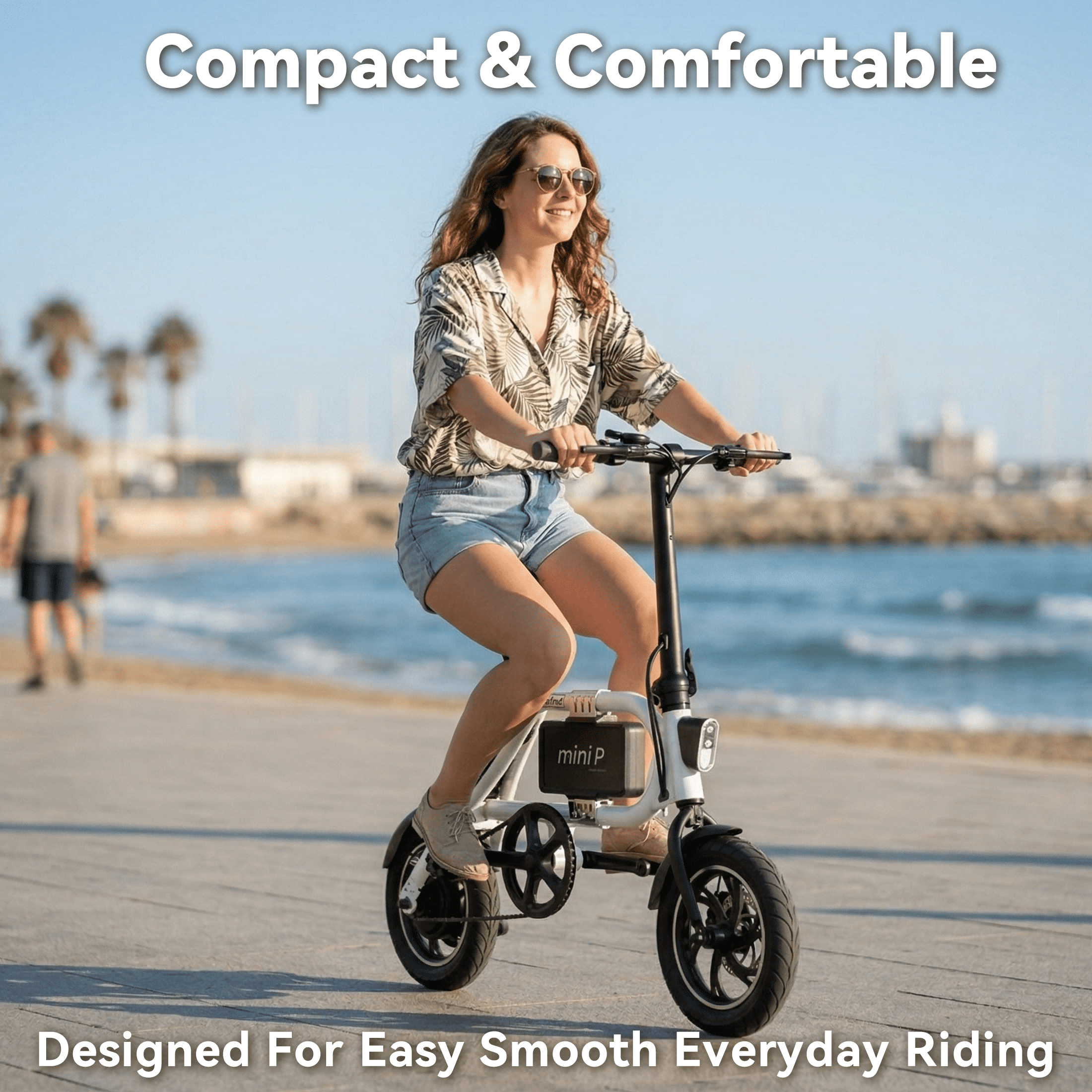 Maxfind Foldable 12" Electric Bike for Adults, Max 37-Mile Range Pedal-Assist,Removable Lithium Battery, Smart App Control,Adult Electric Bicycle for Commute
