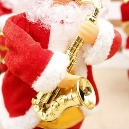 Animated Christmas Pics Christmas Dolls, 2018 New Christmas Electric Vintage Animated Saxophone Dancing Music Santa Claus Doll Christmas Decorations for Home Xmas Gift for Kids ()