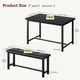 thumbnail image 3 of Historyli Juego de mesa de comedor para 4 personas,mesa de cocina con bancos,juego de mesa de comedor rectangular con 2 bancos tapizados,juego de mesa de comedor de 3 piezas para espacios pequeños, 3 of 6