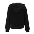 thumbnail image 5 of Miluxas Zip up Hoodies for Women Long Sleeve Loose Hooded Coat Casual Loose Fit Warm Outerwear Fall Winter Jackets Black S(S), 5 of 6