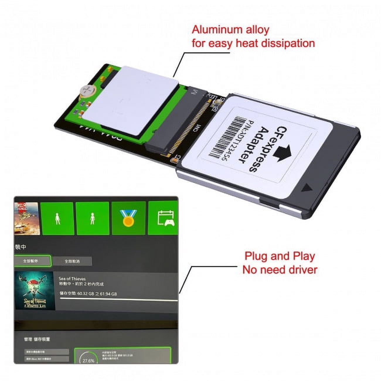 JSER CF-Express Type-B to NVMe 2230 M.2 M-Key CH SN530 SSD Adapter CFE for XBOX Series XS PCIe4.0 Expansion Memory Card