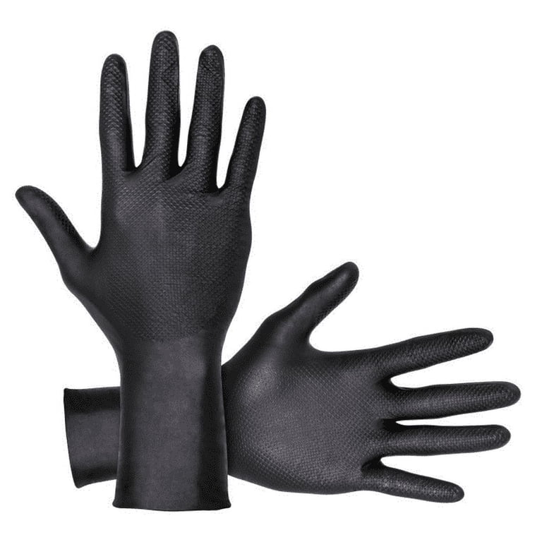 Sas Safety Large Size Raven Grip Extended Cuff Powder-Free Nitrile