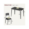 thumbnail image 3 of 4-person dining mesa set: space-saving kitchen set con forrado sillas, 5-piece square moderno wood dinette para small spaces y apartments, 3 of 6