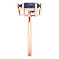 thumbnail image 3 of Solitaire Engagement Ring for Women - 2ct Simulated Blue Sapphire in 14K Rose Gold Promise Ring, 3 of 6