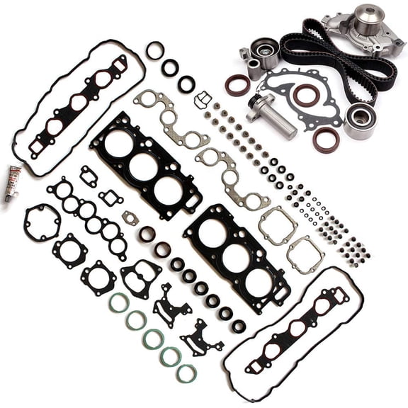 CCIYU Head Gasket Kit Timing Belt Water Pump with Gasket Tensioner Bearing Fits 1999 2000 2001 2002 2003 2004 Fit for TOYOTA Avalon 3.0L 2995CC V6 GAS DOHC
