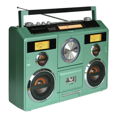 Studebaker - SB2140 Portable Stereo Boombox with Bluetooth/CD/AM-FM Radio/Cassette Recorder - Teal