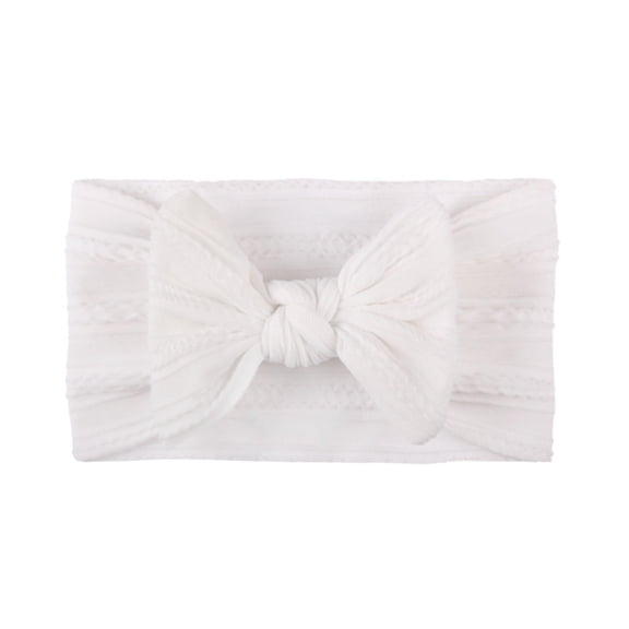 Moonsky Baby Nylon Headbands Hairbands Hair Bow Elastics Hair Accessories For Baby Girls Newborn Infant Toddlers Kids White