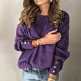 thumbnail image 2 of Pullover Sweaters for Women Winter Fall Fashion Solid Round Neck Warm Casual Tops Knit Sweater, 2 of 2