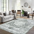 thumbnail image 2 of FairOnly 9'x12'Distressed Floral Rugs for Living Room Vintage Low Pile Non Slip Non Shedding Stain Resistant Area Rug for Bedroom Playroom,Grey, 2 of 7