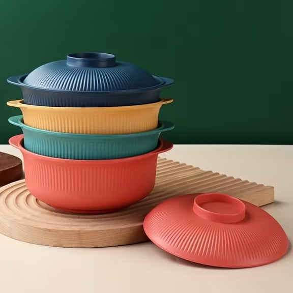 2Set Casserole Bowls Set with Lids - Heavy-Duty 33.81oz Large Round Baking Dishes, Dishwasher Safe, Scratch-Resistant Lids - Modern Kitchenware for Home, Restaurant