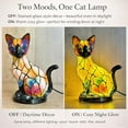thumbnail image 3 of Cat Lamp Stained Glass, Vintage Resin Animal Lamps Tabletop Night Light, for Living Room Bedroom Home Office Decor, for Cats Lovers, 3 of 7