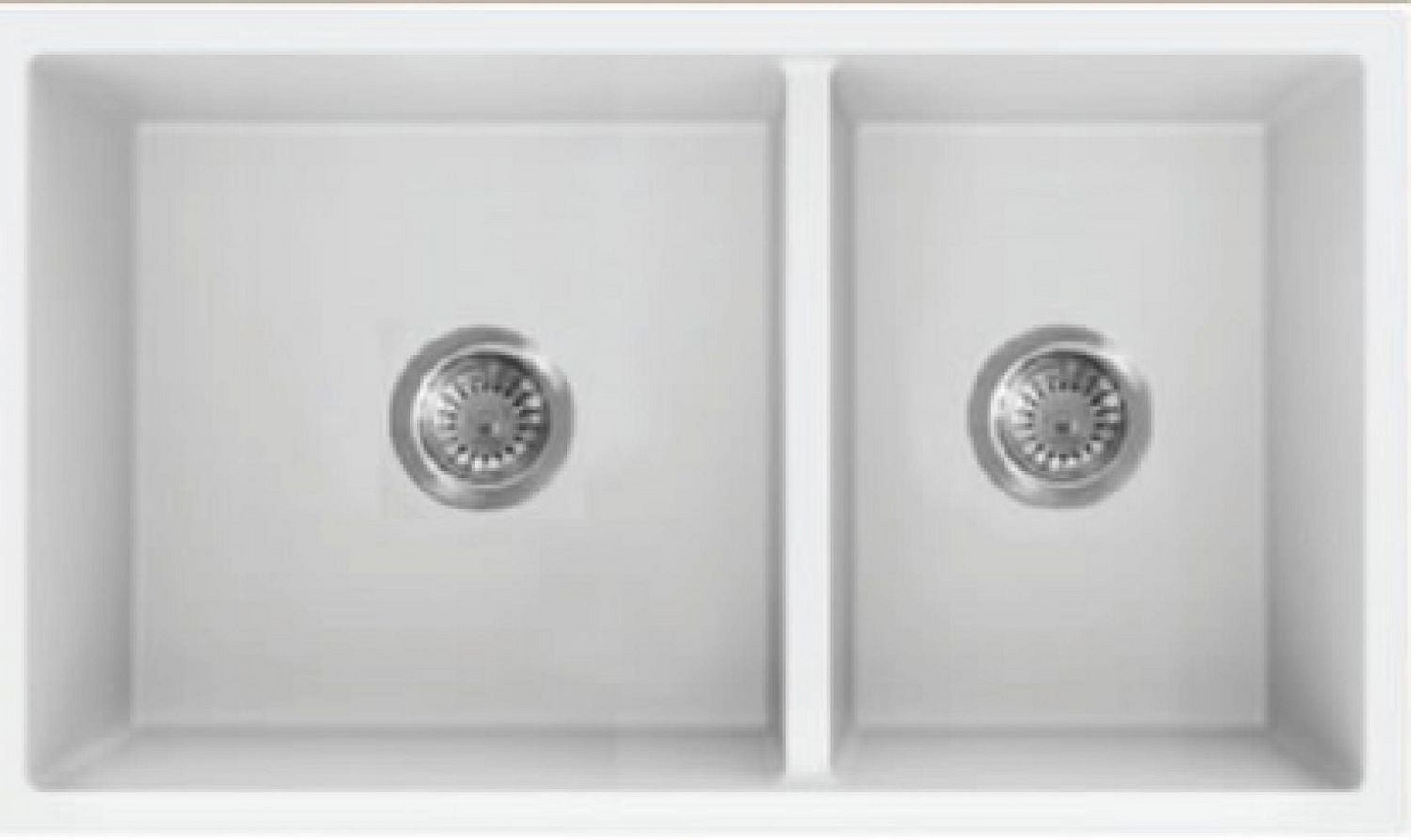 American Imaginations 34-in. W CSA Approved White Granite Composite Kitchen Sink With 2 BowlAI-34572