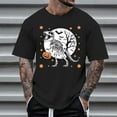 thumbnail image 2 of T Shirts for Men Graphic Halloween Dinosaur Skeleton Printed Casual Short Sleeve Tees Crew Neck Comfortable Breathable Shirts for Men Black L, 2 of 4