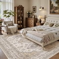 thumbnail image 3 of UERMEI 8'x10' Washable Area Rugs for Living Room, Modern and Vintage Non Slip Carpet, Low Pile Indoor Rug for Bedroom Home Decor Carpets, Beige Brown, 3 of 11