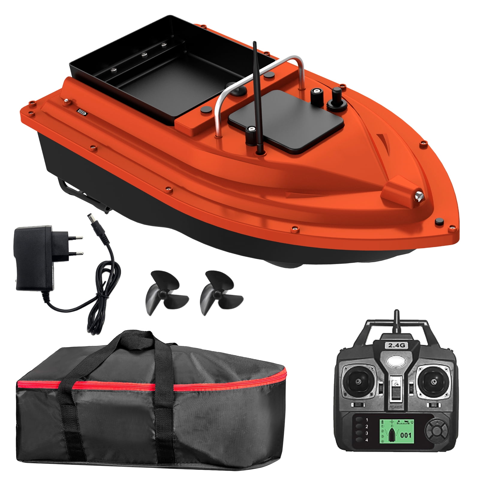 Dadypet GPS Fishing Bait Boat with Remote Control, Large Bait Container,  Automatic Operation, 400-500M Remote 