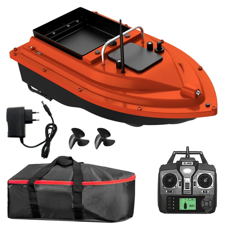 Walmeck GPS Fishing Bait Boat Remote Control Ship with Large Bait Container  400-500M Range for Anglers